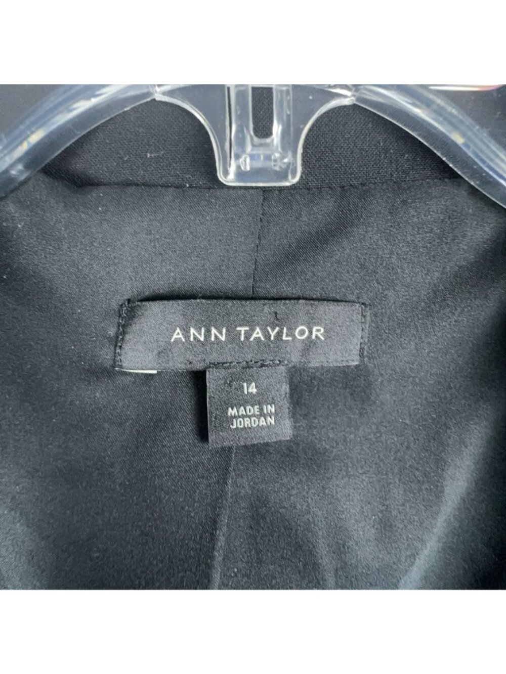 Ann Taylor Blazer Jacket Womens Size 14 Black Dark Wash Single Button Closure - Picture 7 of 14